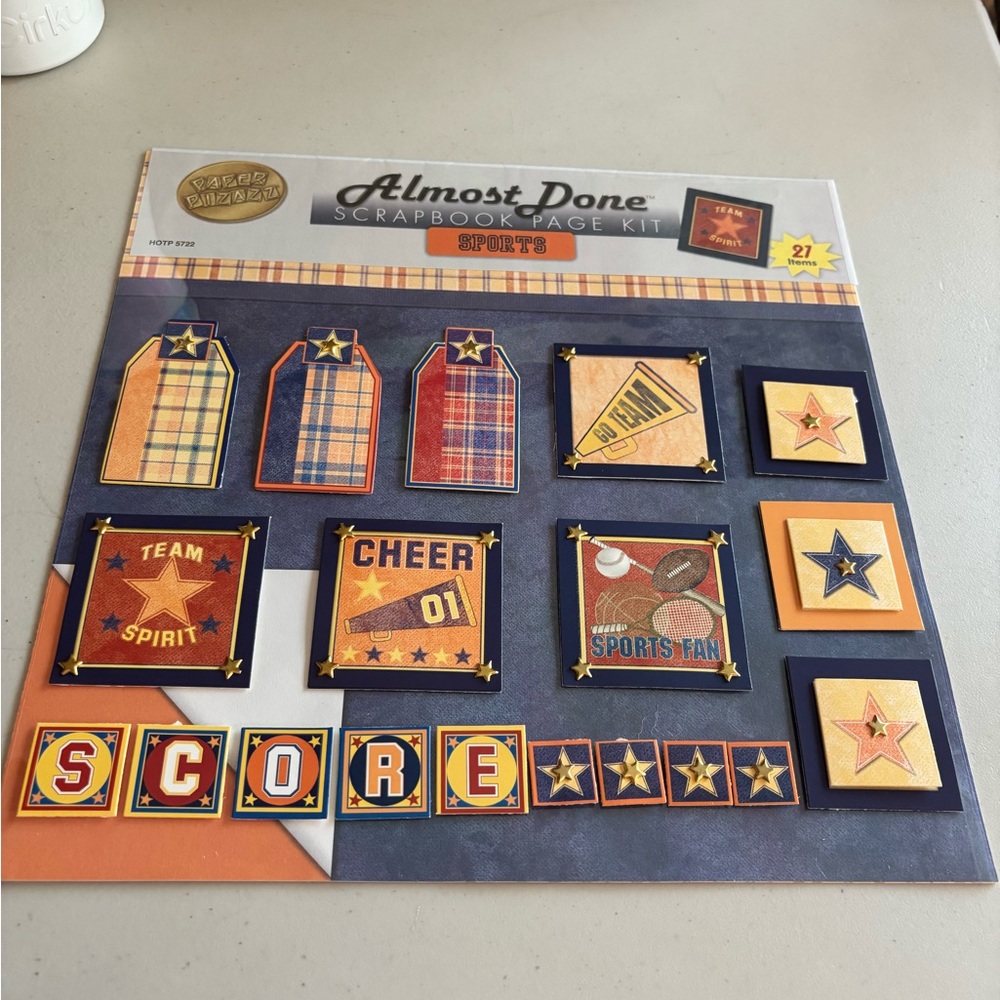 Sports Scrapbook Page Kit - Multicolor-hot off the press 21 pieces
